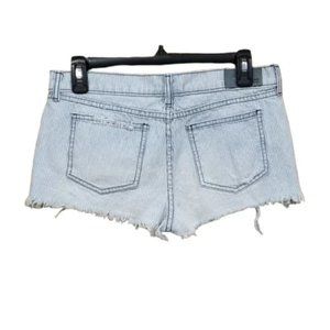 Carmar Denim Shorts Women’s 26 NWT Pinstriped Distressed Raw Hem Jean